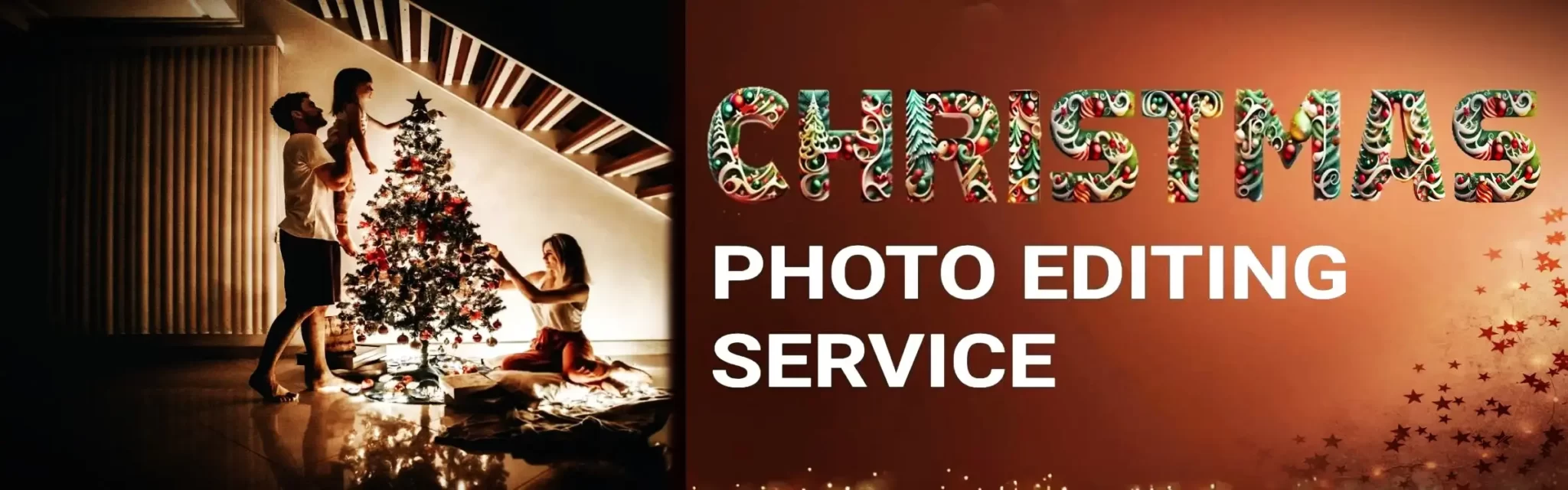 A poster for Christmas photo editing service